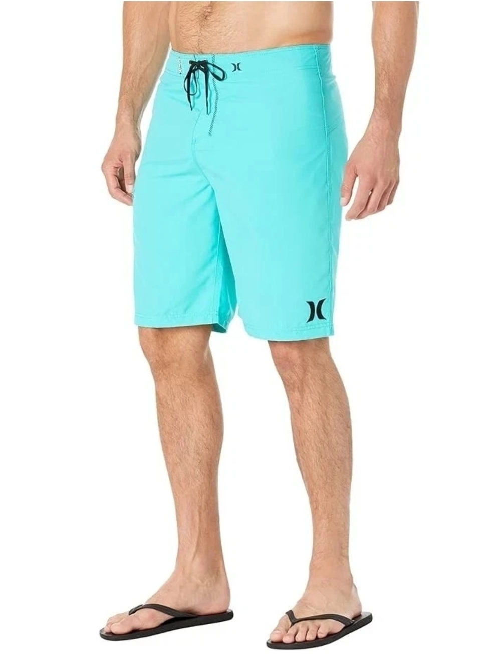 Hurley Men’s Aqua Blue Board Shorts with Black Drawcord